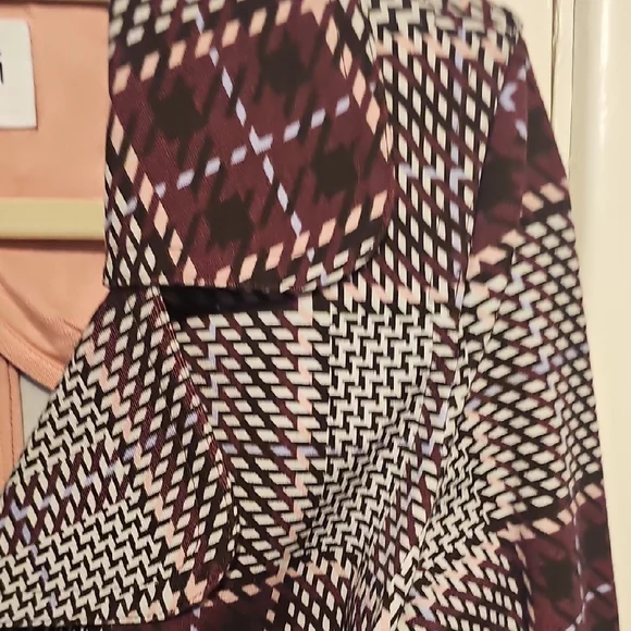 CAbi Burgundy and White Plaid Trench Coat - Picture 13 of 14